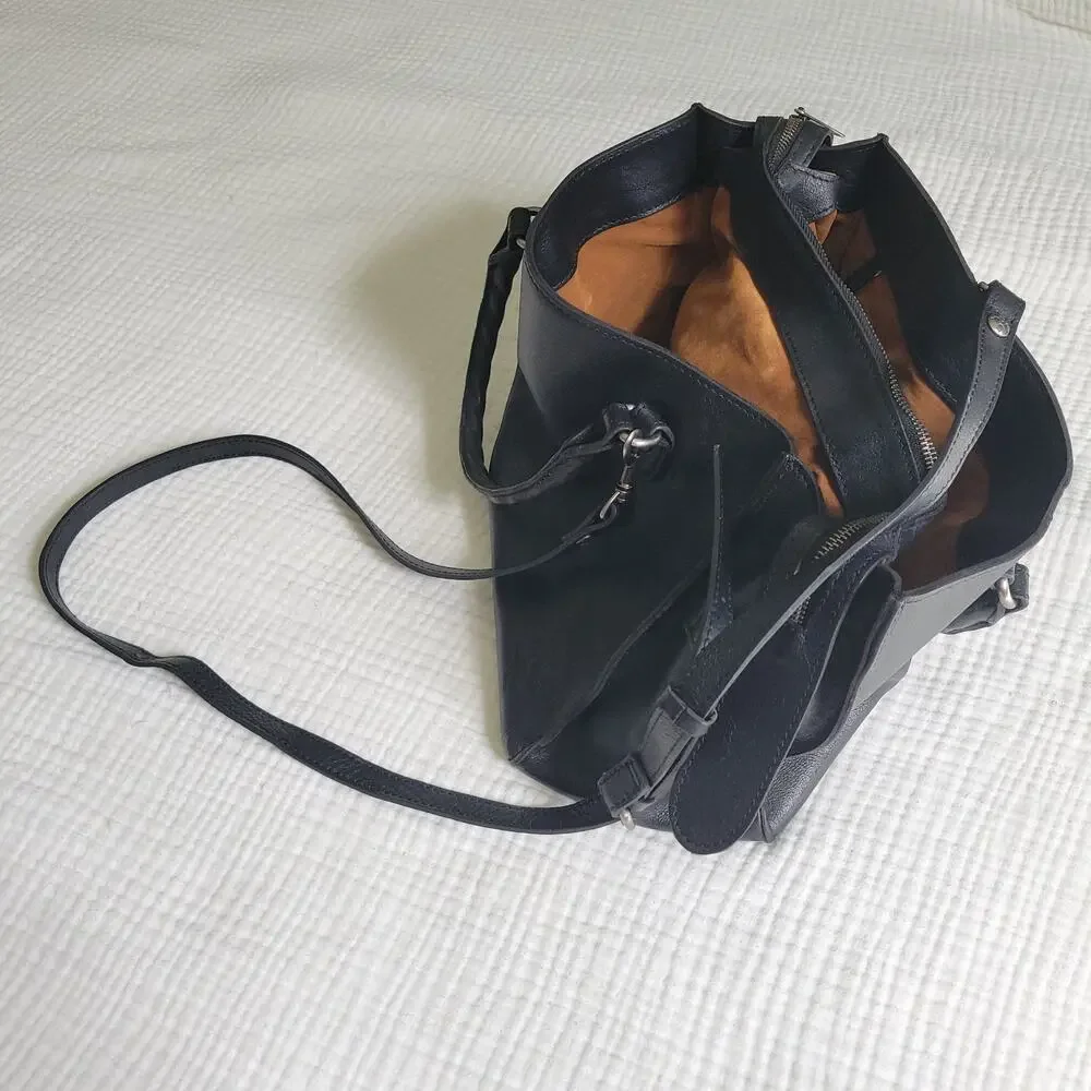 Patricia Nash Black Leather Crossbody Bag Purse Shoulder Designer Handbag - Picture 7 of 11